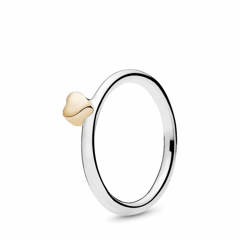 Pandora Puzzle Heart Stackable Ring NZ Sale, Two Tone (274306-GES)